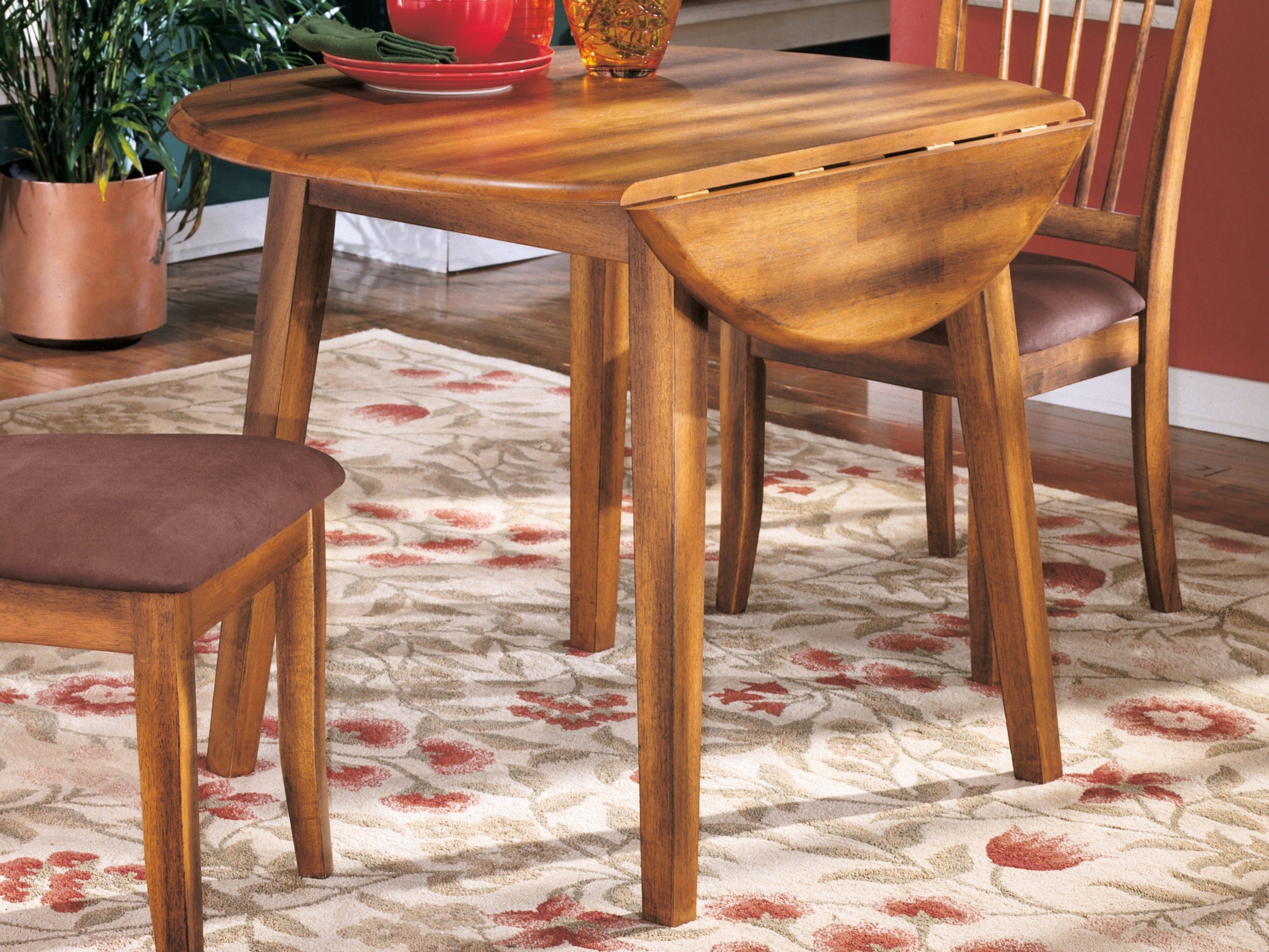 Best Deals Furniture - Ashley Furniture - Berringer Dining Drop Leaf Table - Round DRM Drop Leaf Table - D199-15