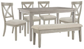 Best Deals Furniture - Ashley Furniture - Parellen Dining Table, 2 Chairs and Bench - Dining Table, 2 Chairs and Bench - D291D7