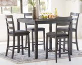 Best Deals Furniture - Ashley Furniture - Bridson Counter Height Dining Table and Bar Stools (Set of 5) - Square Counter TBL Set (5/CN) - D383-223