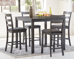 Best Deals Furniture - Ashley Furniture - Bridson Counter Height Dining Table and Bar Stools (Set of 5) - Square Counter TBL Set (5/CN) - D383-223