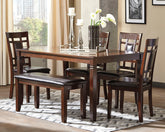 Best Deals Furniture - Ashley Furniture - Bennox Dining Table and Chairs with Bench (Set of 6) - Dining Room Table Set (6/CN) - D384-325