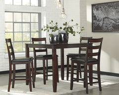 Best Deals Furniture - Ashley Furniture - Coviar Counter Height Dining Table and Bar Stools (Set of 5) - DRM Counter Table Set (5/CN) - D385-223