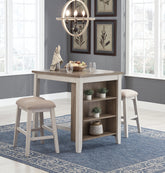 Best Deals Furniture - Ashley Furniture - Skempton Counter Height Dining Table and Bar Stools (Set of 3) - RECT DRM Counter TBL Set(3/CN) - D394-113