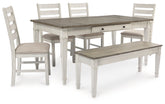 Best Deals Furniture - Ashley Furniture - Skempton Dining Table, 4 Chairs, and Bench - Dining Table, 4 Chairs, and Bench - D394D5