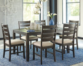 Best Deals Furniture - Ashley Furniture - Rokane Dining Table and Chairs (Set of 7) - Dining Room Table Set (7/CN) - D397-425