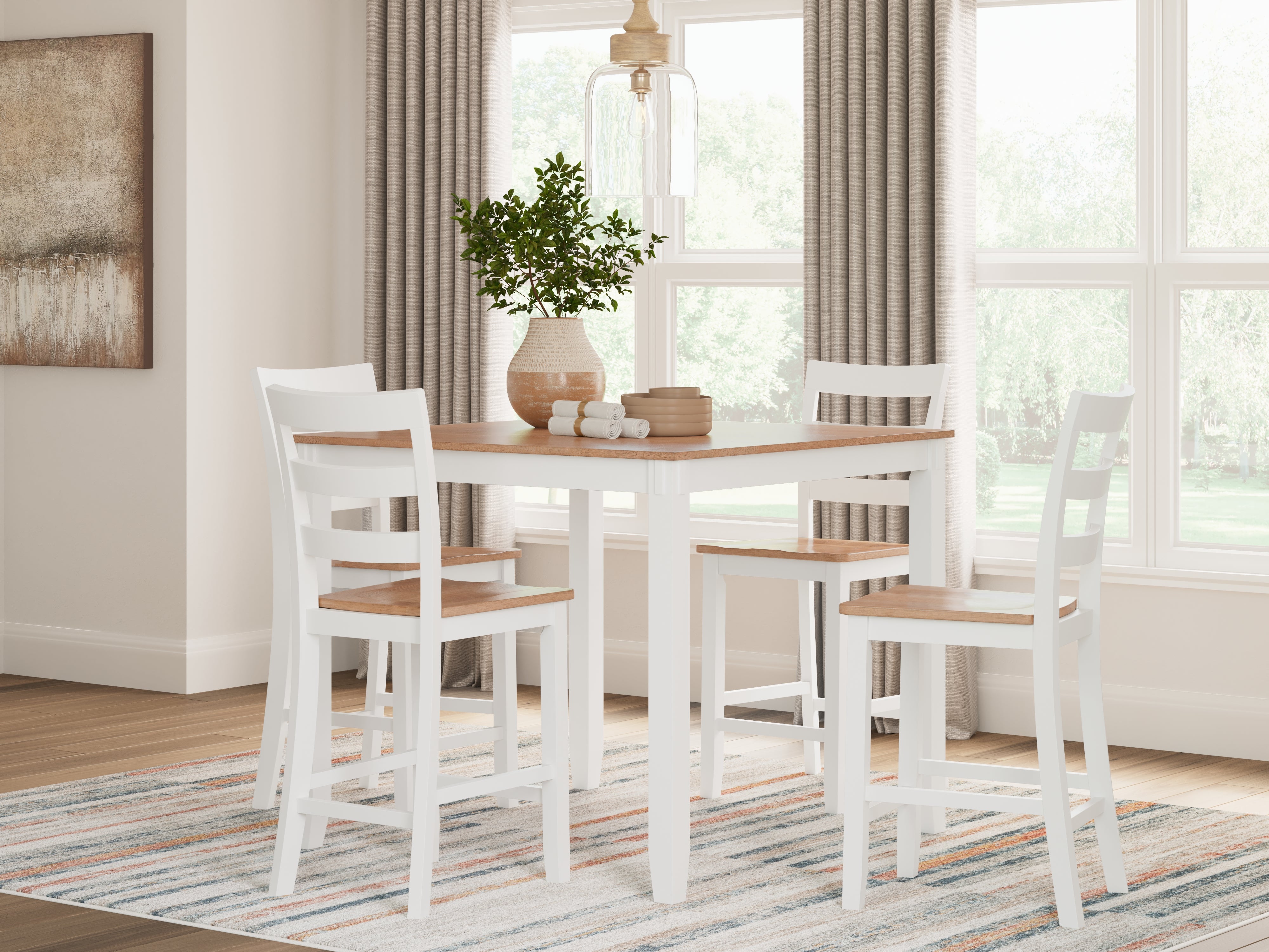 Best Deals Furniture - Ashley Furniture - Gesthaven Counter Height Dining Table and 4 Barstools (Set of 5) - DRM Counter Table Set (5/CN) - D398-223