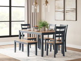 Best Deals Furniture - Ashley Furniture - Gesthaven Dining Table with 4 Chairs and Bench (Set of 6) - Dining Room Table Set (6/CN) - D399-325