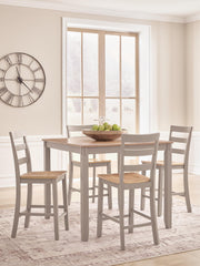 Best Deals Furniture - Ashley Furniture - Harperfeld Counter Height Dining Table and 4 Counter Stools - DRM Counter Table Set (5/CN) - PCD403-223