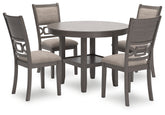 Best Deals Furniture - Ashley Furniture - Wrenning Dining Table and 4 Chairs (Set of 5) - Dining Room Table Set (5/CN) / Gray - D425-225