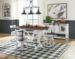 Best Deals Furniture - Ashley Furniture - Valebeck Counter Height Dining Table, 4 Barstools and Server - Counter Height Dining Table, 4 Barstools and Server - D546D15