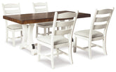 Best Deals Furniture - Ashley Furniture - Valebeck Dining Table and 4 Chairs - Dining Table and 4 Chairs - D546D2