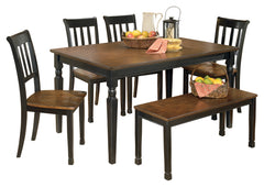 Best Deals Furniture - Ashley Furniture - Owingsville Dining Table and 4 Chairs and Bench - Dining Table and 4 Chairs and Bench - D580D10