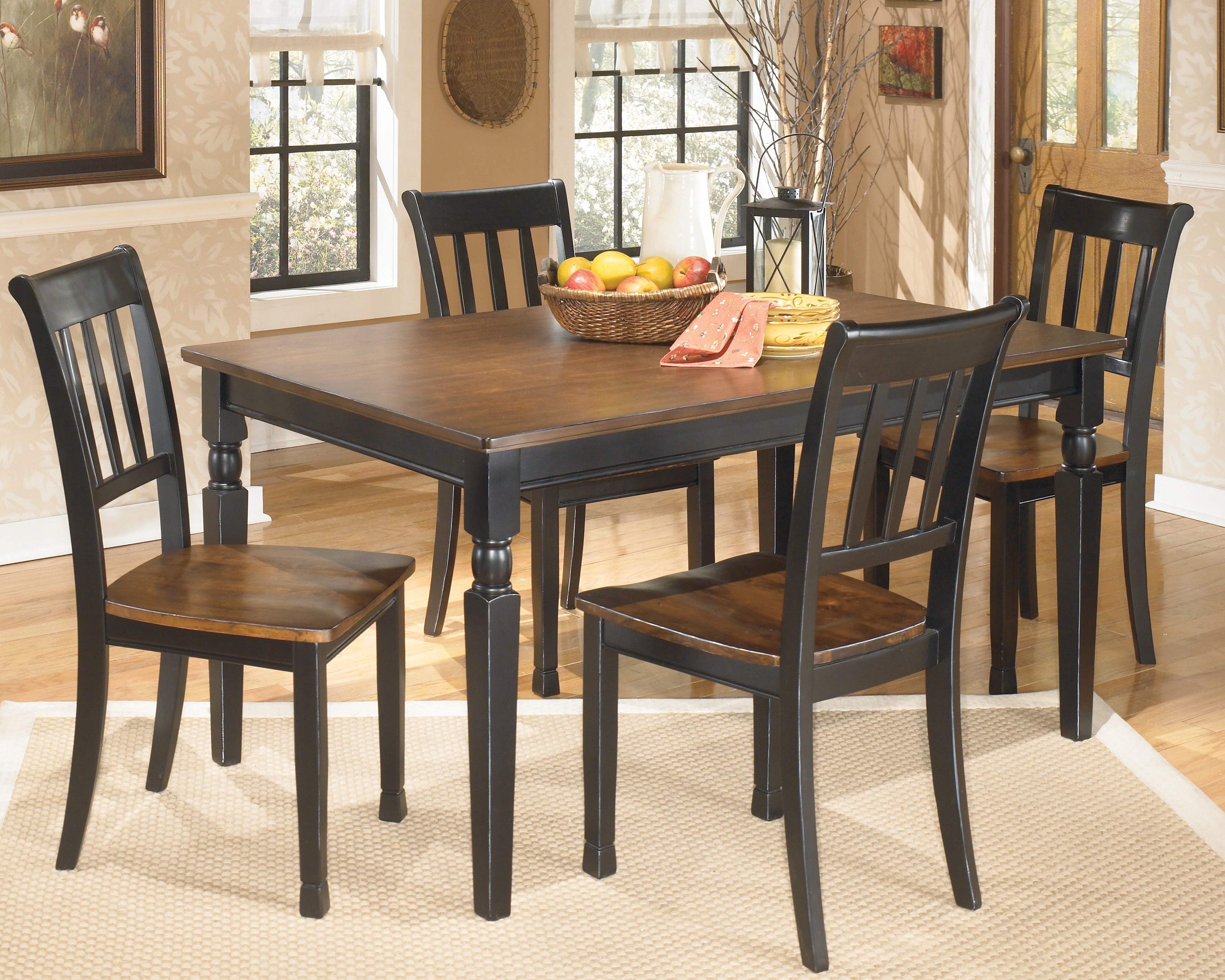 Best Deals Furniture - Ashley Furniture - Owingsville Dining Table and 4 Chairs - Dining Table and 4 Chairs - D580D8