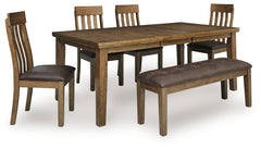 Urbinforte Extension Dining Table, 4 Chairs and Bench