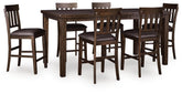 Best Deals Furniture - Ashley Furniture - Haddigan Counter Height Dining Table and 6 Barstools - Counter Height Dining Table and 6 Barstools - D596D11