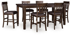 Best Deals Furniture - Ashley Furniture - Haddigan Counter Height Dining Table and 6 Barstools - Counter Height Dining Table and 6 Barstools - D596D11