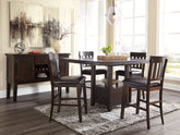 Best Deals Furniture - Ashley Furniture - Haddigan Counter Height Dining Table, 4 Barstools and Server - Counter Height Dining Table, 4 Barstools and Server - D596D8