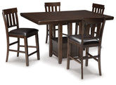 Best Deals Furniture - Ashley Furniture - Haddigan Counter Height Dining Table with 4 Barstools - Counter Height Dining Table with 4 Barstools - D596D5