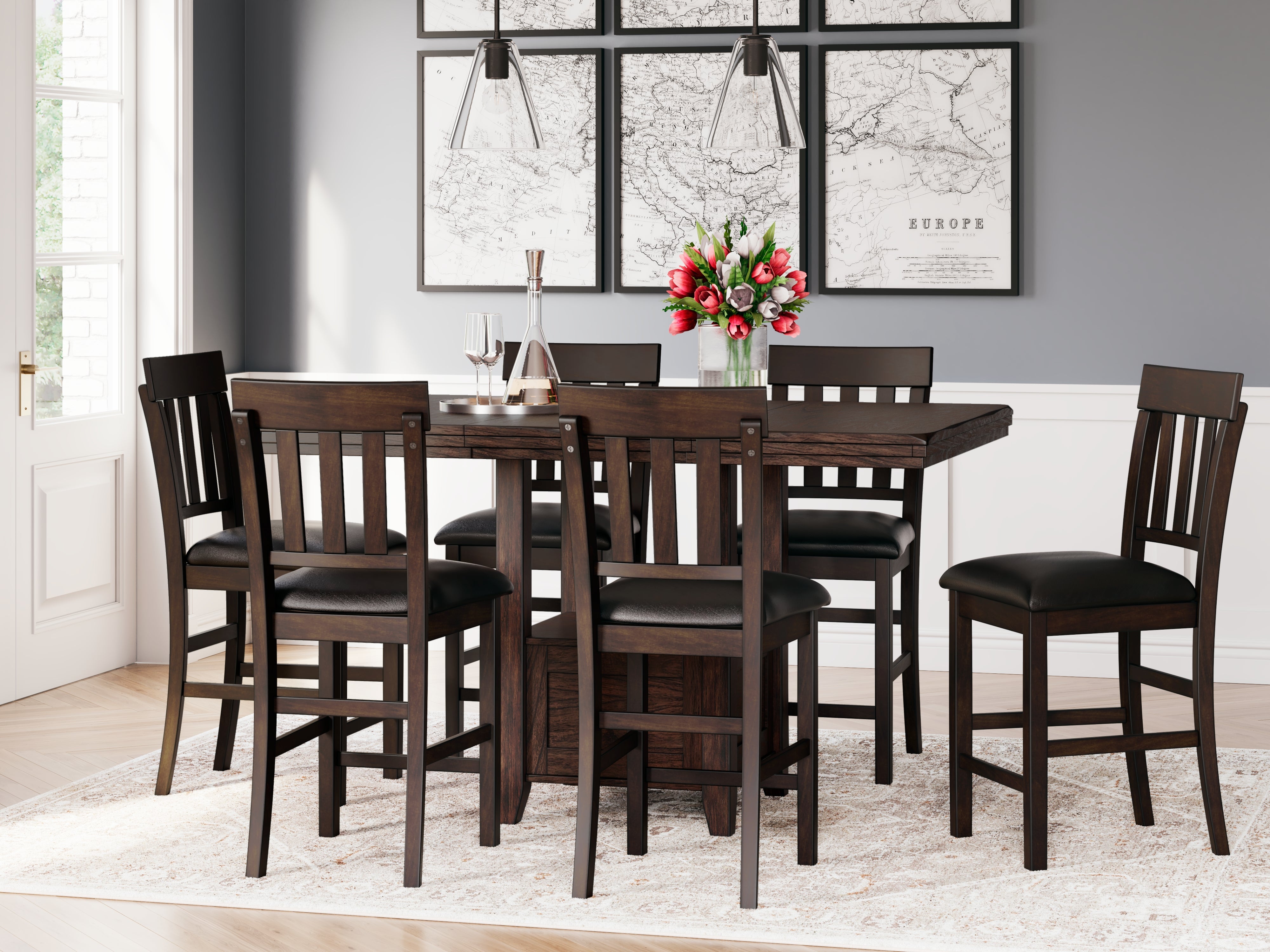 Best Deals Furniture - Ashley Furniture - Haddigan Counter Height Dining Extension Table - RECT DRM Counter EXT Table - D596-42
