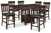 Best Deals Furniture - Ashley Furniture - Haddigan Counter Height Dining Table and 6 Barstools - Counter Height Dining Table and 6 Barstools - D596D7