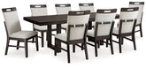 Best Deals Furniture - Ashley Furniture - Neymorton Dining Table and 8 Chairs - Dining Table and 8 Chairs - D618D3