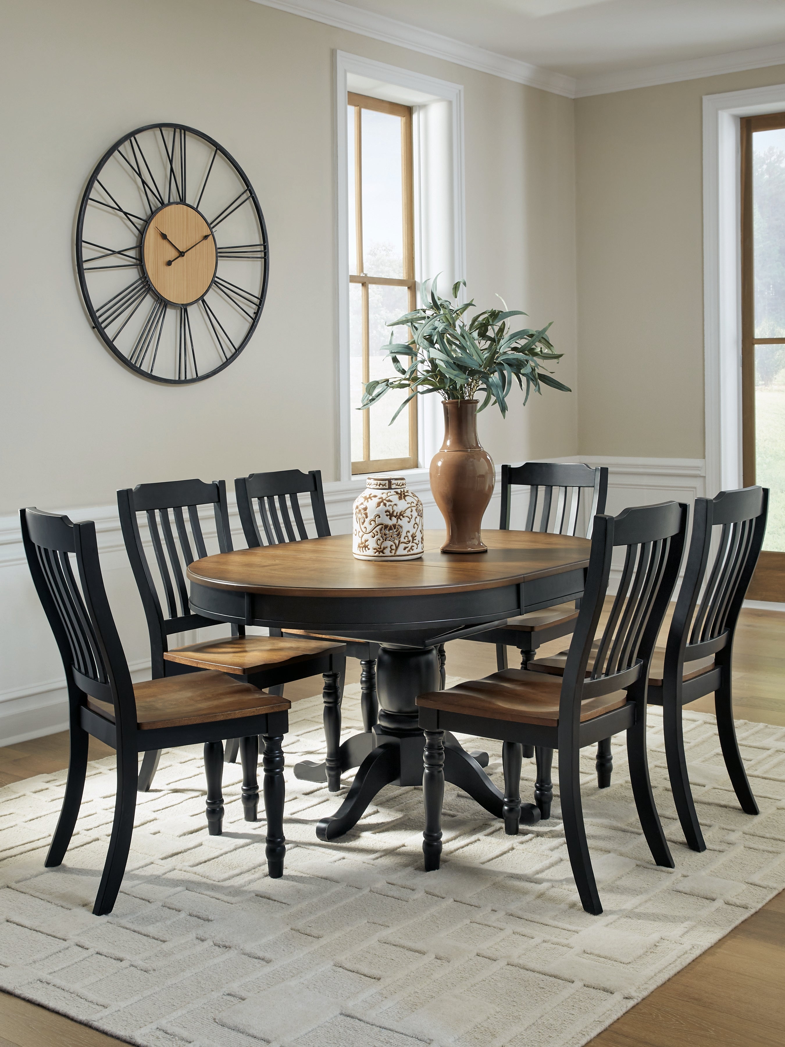 Best Deals Furniture - Ashley Furniture - Clorazi Extension Dining Table and 6 Chairs - Extension Dining Table and 6 Chairs - PCD619D3