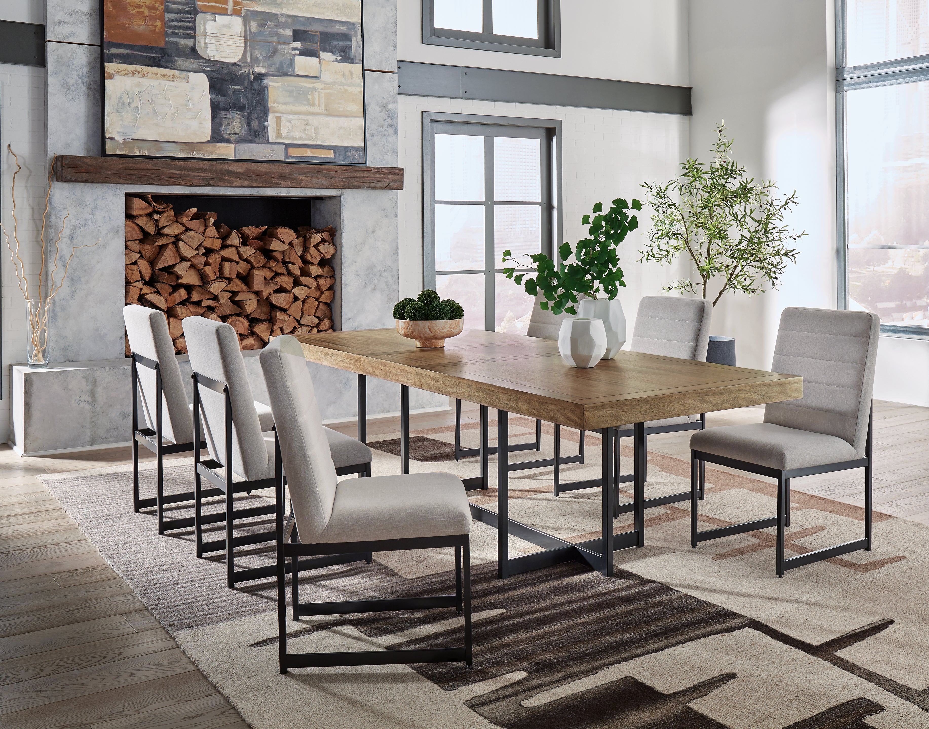 Best Deals Furniture - Ashley Furniture - Tomtyn Extension Dining Table and 6 Chairs - Extension Dining Table and 6 Chairs - D622D2