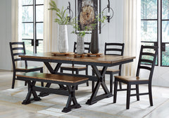 Best Deals Furniture - Ashley Furniture - Wildenauer Dining Table, 4 Chairs and Bench - Dining Table, 4 Chairs and Bench - D634D2