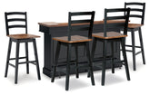 Best Deals Furniture - Ashley Furniture - Wildenauer Bar Table and 4 Barstools - Bar Table and 4 Barstools - D634D6