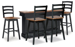 Best Deals Furniture - Ashley Furniture - Wildenauer Bar Table and 4 Barstools - Bar Table and 4 Barstools - D634D6