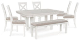 Best Deals Furniture - Ashley Furniture - Robbinsdale Dining Table, 6 Chairs and Bench - Dining Table, 6 Chairs and Bench - D642D11
