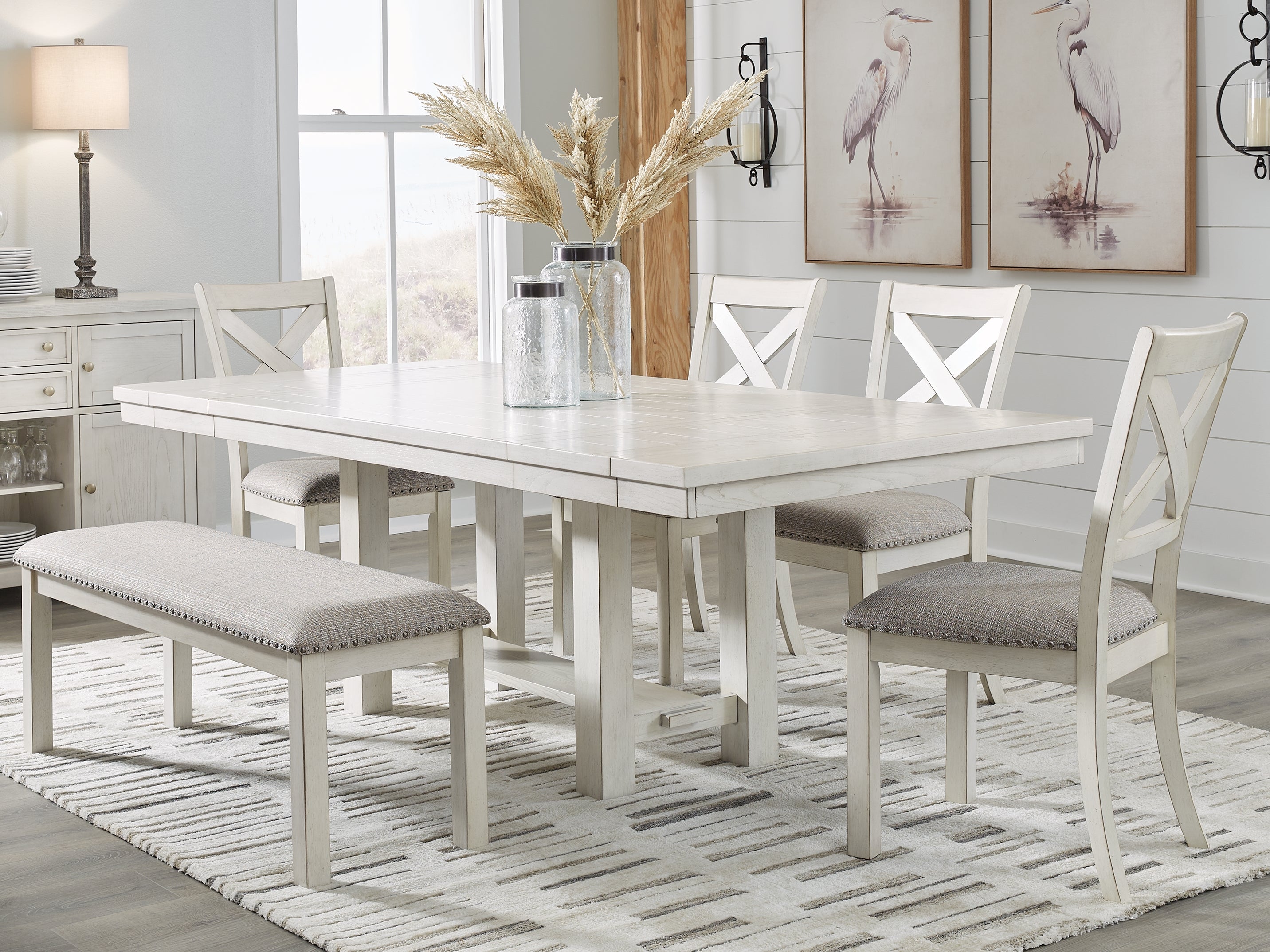 Best Deals Furniture - Ashley Furniture - Robbinsdale Dining Table, 4 Chairs and Bench - Dining Table, 4 Chairs and Bench - D642D4