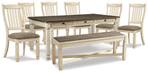 Best Deals Furniture - Ashley Furniture - Bolanburg Dining Table, 6 Chairs, and Bench - Dining Table, 6 Chairs, and Bench - D647D26