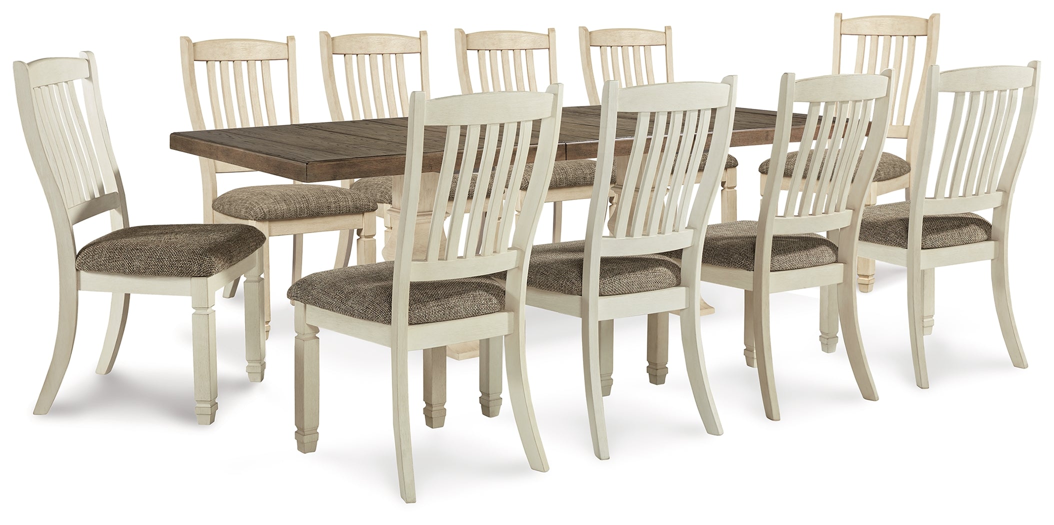 Best Deals Furniture - Ashley Furniture - Bolanburg Extension Dining Table and 10 Chairs - Extension Dining Table and 10 Chairs - D647D39