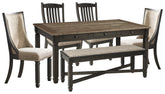 Best Deals Furniture - Ashley Furniture - Tyler Creek Dining Table with 4 Chairs and Bench - Dining Table with 4 Chairs and Bench - D736D6