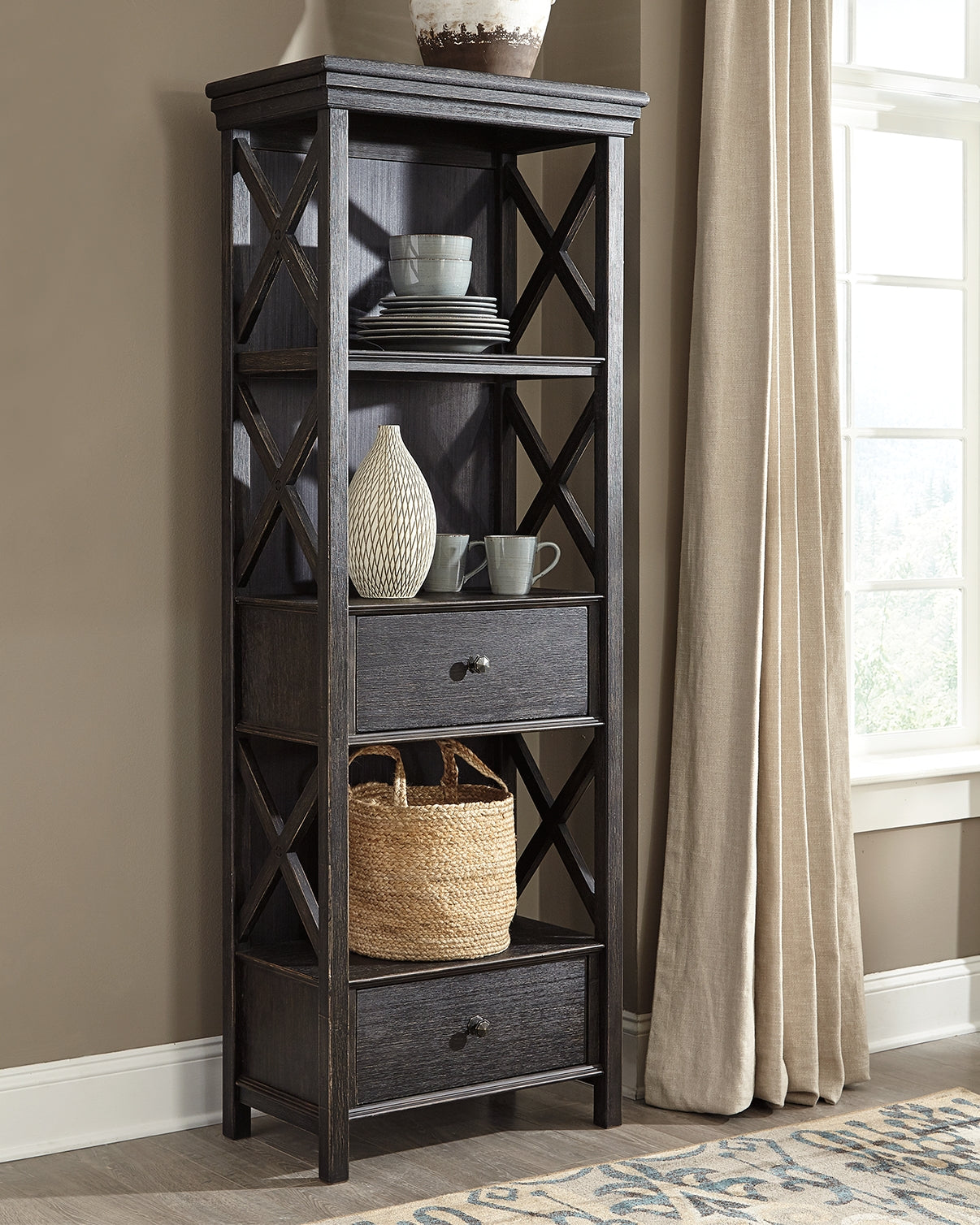 Best Deals Furniture - Ashley Furniture - Tyler Creek Display Cabinet - Display Cabinet - D736-76