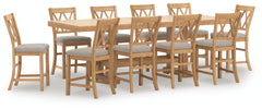 Best Deals Furniture - Ashley Furniture - Havonplane Counter Height Dining Table and 10 Barstools - Counter Height Dining Table and 10 Barstools - D773D3