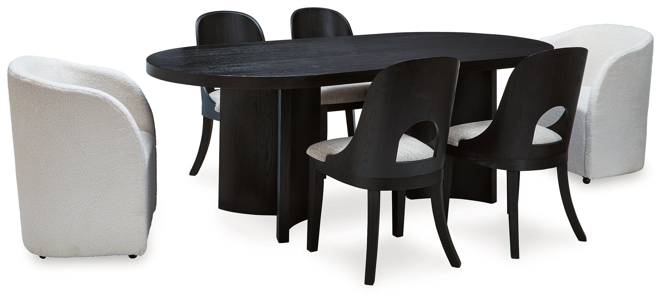 Best Deals Furniture - Ashley Furniture - Rowanbeck Dining Table, 2 Arm Chairs and 4 Side Chairs - Dining Table, 2 Arm Chairs and 4 Side Chairs - D821D3