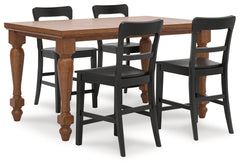 Greddinton Counter Height Dining Table and 4 Barstools