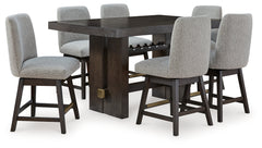 Best Deals Furniture - Ashley Furniture - Burkhaus Counter Height Dining Table and 6 Barstools - Counter Height Dining Table and 6 Barstools - D984D6