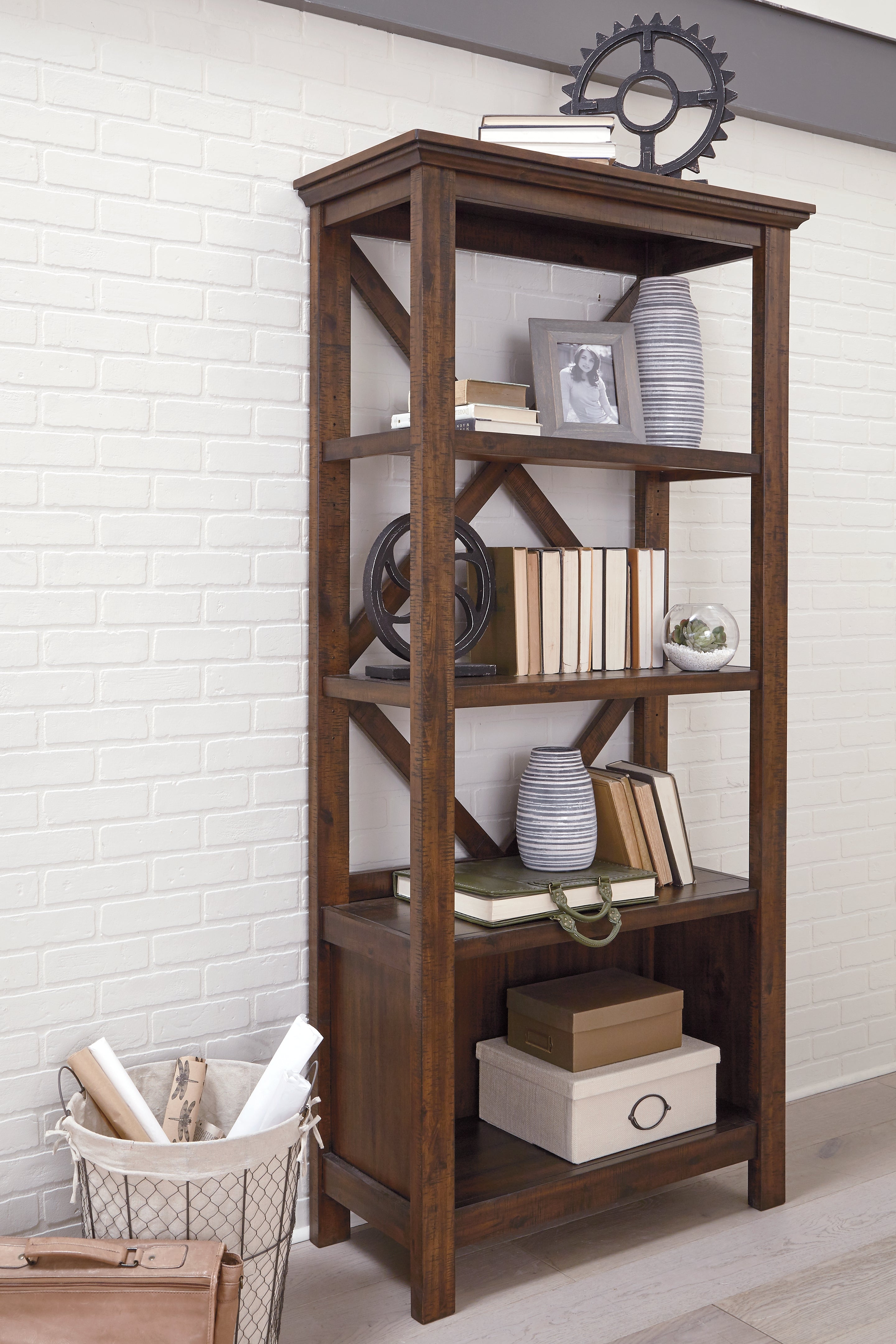 Best Deals Furniture - Ashley Furniture - Baldridge 75" Bookcase - Large Bookcase - H675-17