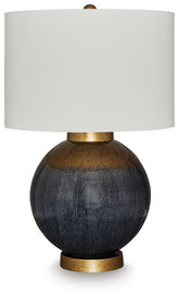 Best Deals Furniture - Ashley Furniture - Adara Table Lamp - Metal Table Lamp (1/CN) / Blue/Gold Finish - L207564