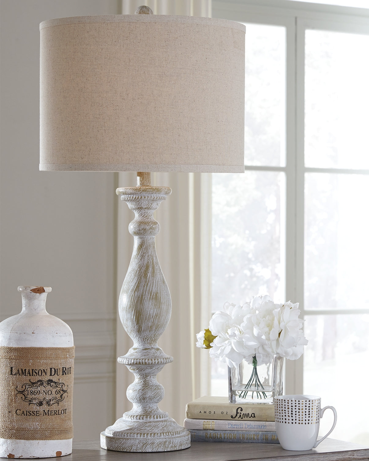 Best Deals Furniture - Ashley Furniture - Bernadate Table Lamp (Set of 2) - Poly Table Lamp (Set of 2) - L235344