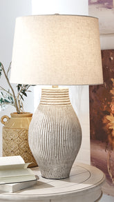 Best Deals Furniture - Ashley Furniture - Layal Table Lamp - Paper Table Lamp (1/CN) - L235634