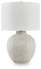 Best Deals Furniture - Ashley Furniture - Calbert Table Lamp - Poly Table Lamp (1/CN) / Warm Gray - L235824
