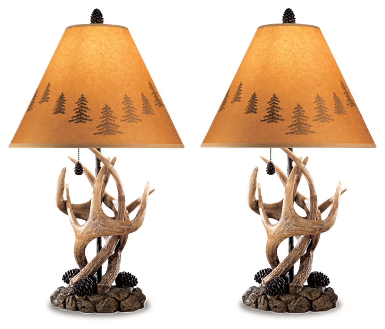 Best Deals Furniture - Ashley Furniture - Derek Table Lamp (Set of 2) - Poly Table Lamp (Set of 2) / Brown - L316984