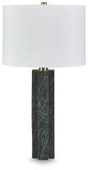 Best Deals Furniture - Ashley Furniture - Keegan Table Lamp - Marble Table Lamp (1/CN) / Green - L429084