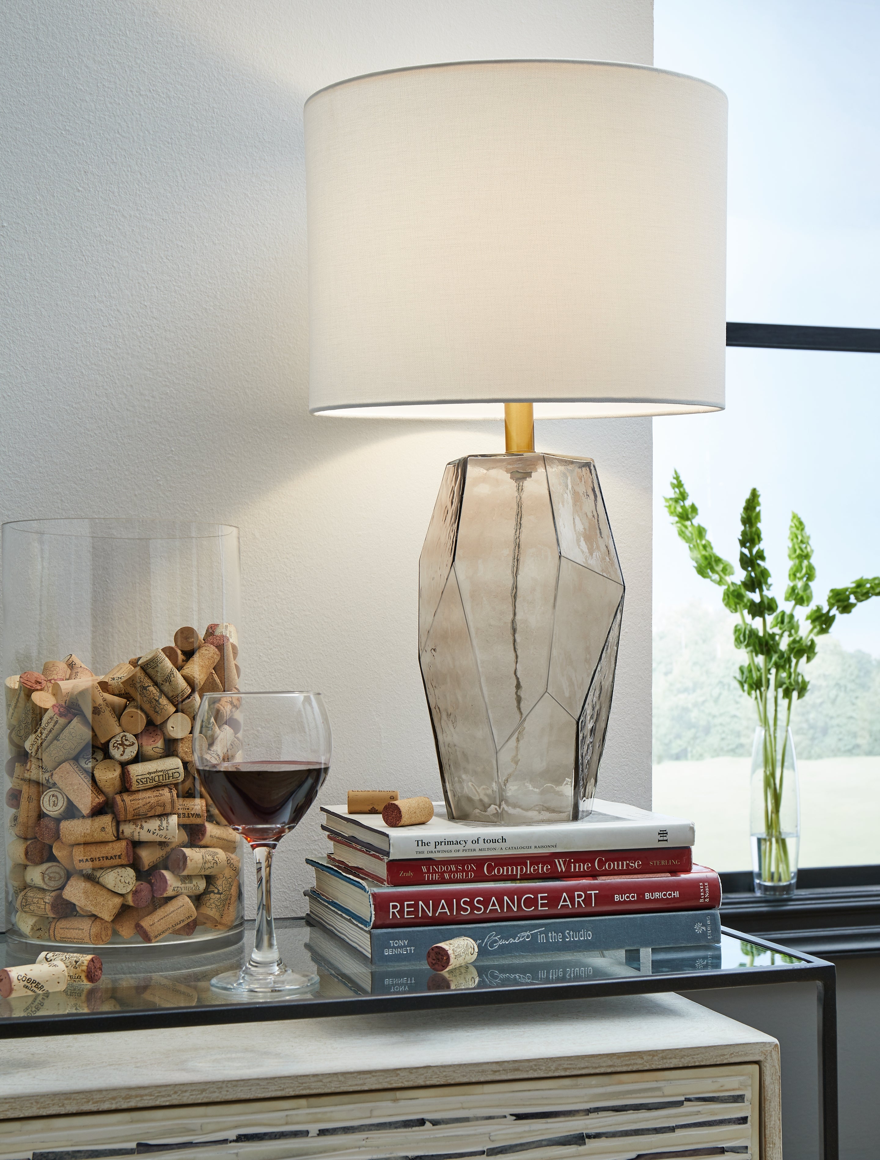Best Deals Furniture - Ashley Furniture - Taylow Table Lamp - Glass Table Lamp (1/CN) - L430794