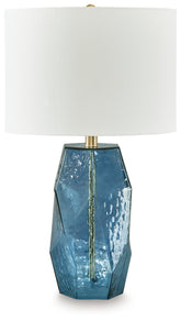 Best Deals Furniture - Ashley Furniture - Tallow Table Lamp - Glass Table Lamp (1/CN) / Blue - L430854