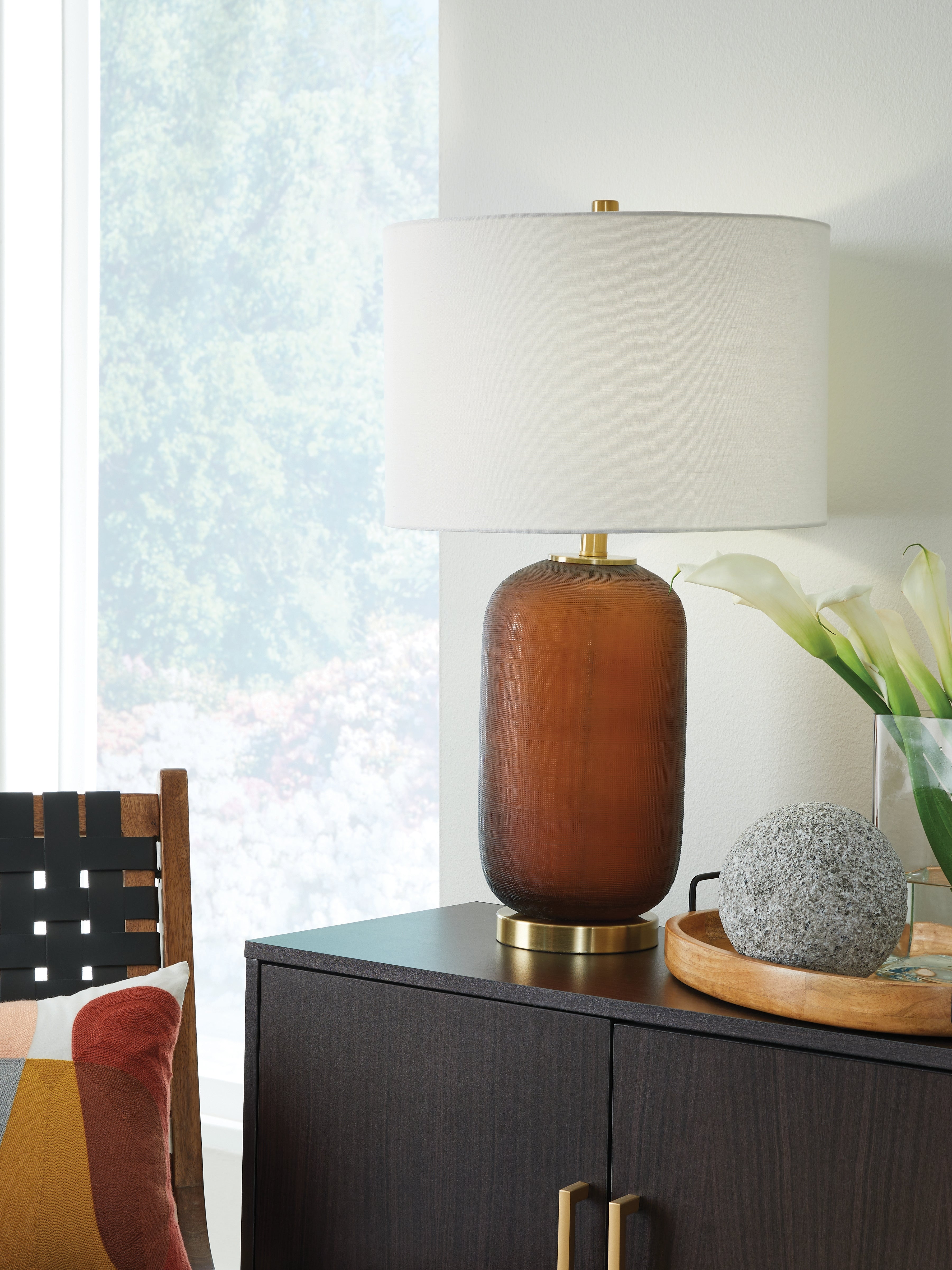 Best Deals Furniture - Ashley Furniture - Farberman Table Lamp - Glass Table Lamp (1/CN) - L430864
